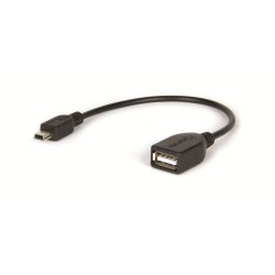 Hamlet 0.15m USB 2.0 - mini-USB 2.0 A F/M USB cable Mini-USB A USB A Black