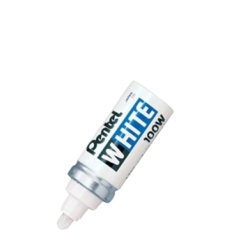 Marqueur peinture pointe en fibre ogive large corps métal coloris blanc WHITE 100W