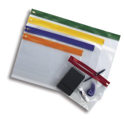 Pochette enveloppe zip 255x190mm document a5 148x210mm tous usages coloris assortis