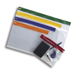 Pochette enveloppe zip 255x190mm document a5 148x210mm tous usages coloris assortis