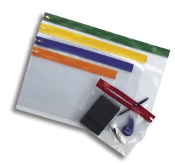 Pochette enveloppe zip 405x260mm tous usages coloris assortis