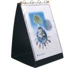 Classeur de présentation exacompta exashow 4 anneaux 30mm polypropylène a3 32x49cm chevalet 20 pochettes perforées noir