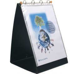 Classeur de présentation exacompta exashow 4 anneaux 30mm polypropylène a3 32x49cm chevalet 20 pochettes perforées noir