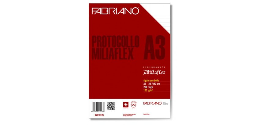 Fabriano Protocollo Miliaflex carta da disegno 200 fogli