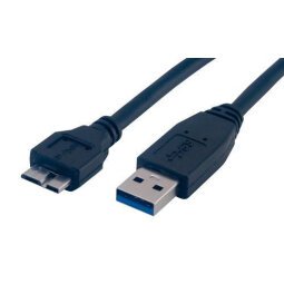 MCL 1.8m USB3.0 câble USB USB 3.2 Gen 1 (3.1 Gen 1) 1,8 m Micro-USB B USB A Noir