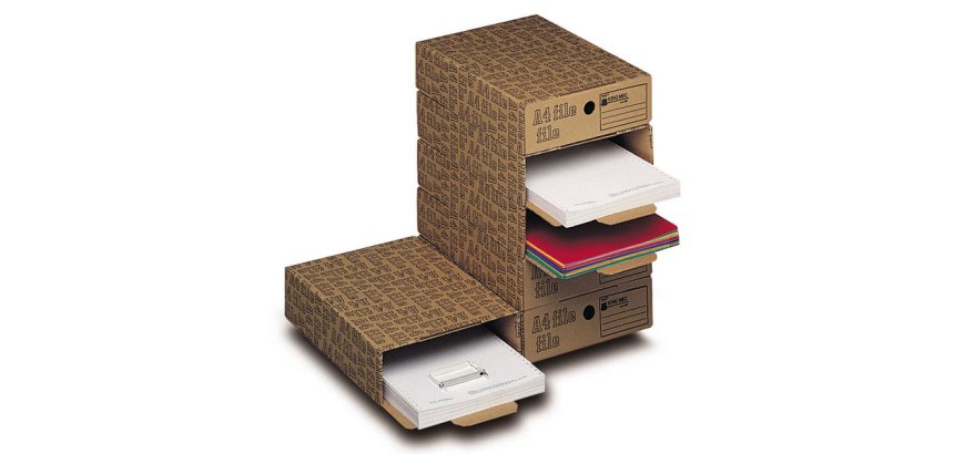 Scatola archivio A4 File - 26 x 8 x 35 cm - avana - Esselte Dox