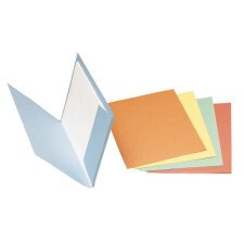 Boîte de 100 sous-dossier en carton Kraft, 1 rabat. Format A4. Coloris Bleu