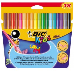 Feutre bic kids visacolor xl coloriage encre lavable corps large pointe extra-large bloquée couleur rouge