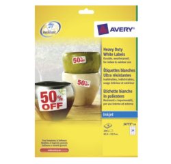 Avery J4773-10 etichetta autoadesiva Bianco 24 pz