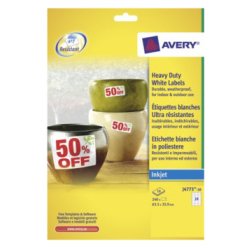 Avery J4773-10 self-adhesive label White 24 pc(s)