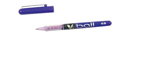 Roller pilot v-ball 5 pointe metal 0,3mm encre liquide     coloris violet
