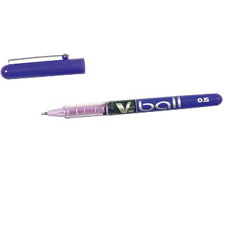 Roller pilot v-ball 5 pointe metal 0,3mm encre liquide     coloris violet