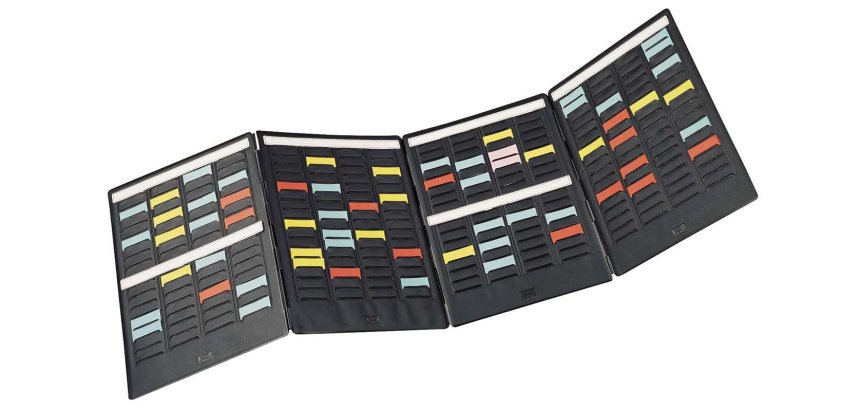 Kit de 4 volets MINI-PLANNER à 4 colonnes de 17 fiches T indice 1,5 avec 1000 fiches