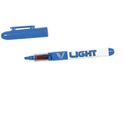 Surligneur pilot v light tracé 1/3mm encre liquide pigmentée fluide niveau d' encre visible coloris bleu