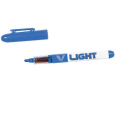 Surligneur pilot v light tracé 1/3mm encre liquide pigmentée fluide niveau d' encre visible coloris bleu