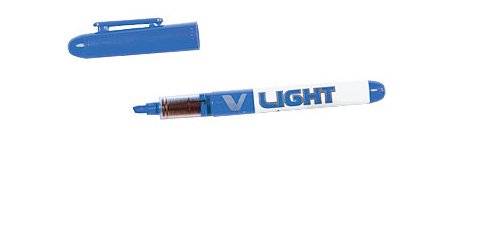 Surligneur pilot v light tracé 1/3mm encre liquide pigmentée fluide niveau d' encre visible coloris bleu