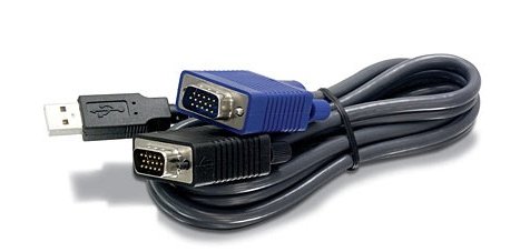 Trendnet 2.8m USB/VGA KVM cable para video, teclado y ratón (kvm) Negro 2,8 m