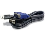Trendnet TK-CU15 cable para video, teclado y ratón (kvm) Negro 4,5 m