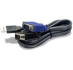 Trendnet TK-CU15 cable para video, teclado y ratón (kvm) Negro 4,5 m
