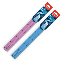 Sachet brochable d'1 règle TWIST 'N FLEX 30 cm - Coloris assortis : Bleu, Vert, Rose