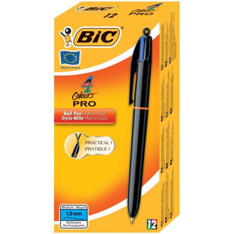 BIC 902129 ballpoint pen Black, Blue, Green, Red Medium 12 pc(s)