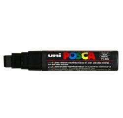 Rotulador permanente Uni-Ball Posca punta rectangular 15 mm negro