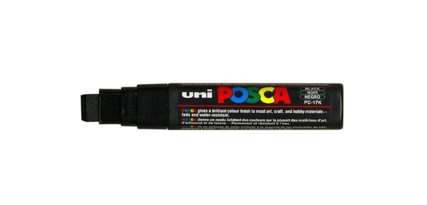 Marqueur Posca pointe rectangle 15 mm noir