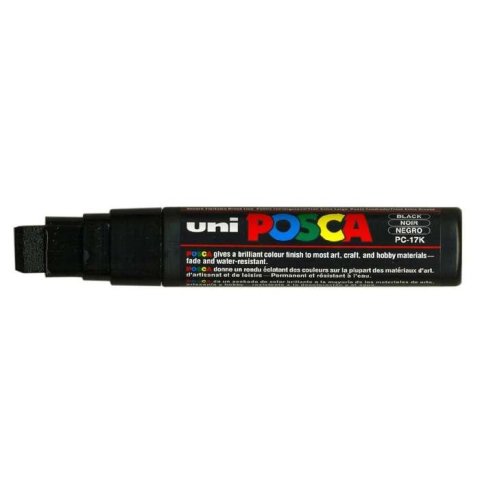 Rotulador permanente Uni-Ball Posca punta rectangular 15 mm negro