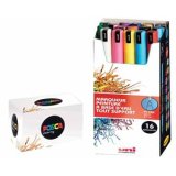 Marqueur posca pc1mr pointe calibree extra fine trait     0,7mm coloris assortis boite  16 unites