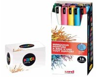 Marqueur posca pc1mr pointe calibree extra fine trait     0,7mm coloris assortis boite  16 unites