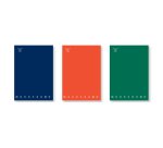 Pigna Monocromo writing notebook A4 96 sheets Blue, Green, Orange
