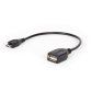 Hamlet micro USB-USB M-F 0.15m USB cable USB 2.0 Micro-USB A USB A Black