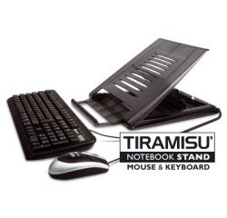 Hamlet XTMS100KM Tiramisù Notebook stand with keyboard and mouse Black