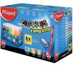 Feutre coloriage maped color'peps triangulaire encre ultra-lavable pointe bloquée coffret scolaire 144 unités