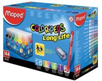 Feutre coloriage maped color'peps triangulaire encre ultra-lavable pointe bloquée coffret scolaire 144 unités