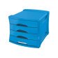 Bloc de classement Europost 4 tiroirs - VIVIDA Bleu - L28,5 x H24,5 x P38 cm