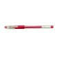Stylo-bille pilot g1 grip écriture moyenne 0.5mm encre gel rechargeable corps translucide grip caoutchouc rouge