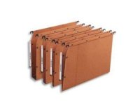 Dossier suspendu l'oblique azv ultimate kraft 240g armoire entraxe 330mm h275mm fond v porte-étiquette boîte 25 unités