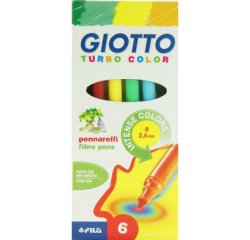 Giotto Turbo Maxi Nero, Blu, Grigio, Rosso, Giallo 6 pz
