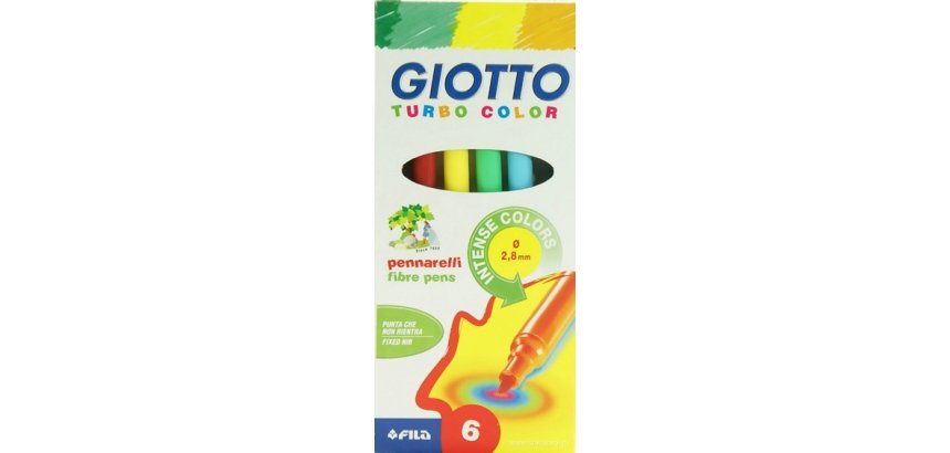 Giotto Turbo Maxi Black, Blue, Grey, Red, Yellow 6 pc(s)