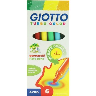 Giotto Turbo Maxi Black, Blue, Grey, Red, Yellow 6 pc(s)