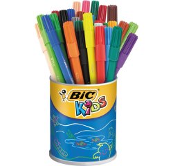 Feutre bic kids visa coloriage encre lavable capuchon ventilé pointe bloquée ultra-résistante pot 36 unités