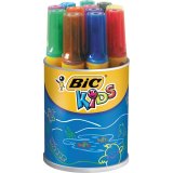 Marqueur effaçable Bic Conte Decoralo pointe ogive 2,3 mm - Pot de 12 couleurs assorties