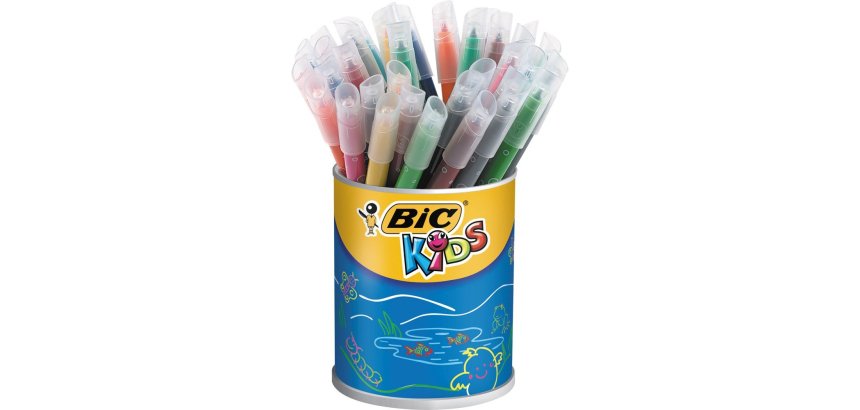 Feutre bic kids coloriage encre ultra-lavable capuchon ventilé pointe bloquée pot 36 unités