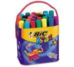 Marqueur bic kids décoralo inodore inséchable air pointe ogive indéformable bloquée couleurs très vives pot 30 unités