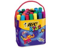 Marqueur bic kids décoralo inodore inséchable air pointe ogive indéformable bloquée couleurs très vives pot 30 unités