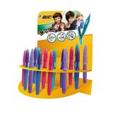 Boite de 20 EasyClic Stylos-Plume Rechargeables Encre Bleue - Corps Couleurs assorties