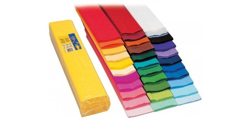 Paquet de 10 feuilles Crépon M40 2x0,50m Rouge