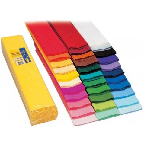 Paquet de 10 feuilles Crépon M40 2x0,50m Rouge