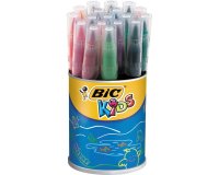 Feutre bic kids visaquarelle encre lavable pointe pinceau extra-souple bloquée couleurs très vives pot 18 unités